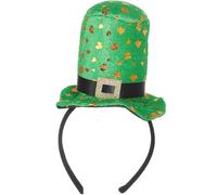 tectake St Patrick's Day Golden Shamrock Mini Top Hat in Green TECTAKE Green One Size
