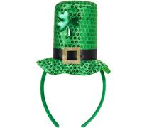 tectake St Patrick's Day Green Shamrock Mini Top Hat TECTAKE Green One Size