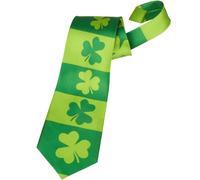 tectake St Patrick's Day Shamrock Tie With Stripes in Green TECTAKE Green One Size