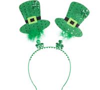 St Patrick’s Day 2x Top Hat Headband with Feathers Costume Accessories Adult ...