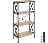 Tectake Standing Shelf Barry - With 4 Tiers - Industrial Wood Light, Oak Sonoma