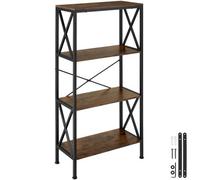Tectake Standing Shelf Barry - With 4 Tiers - Industrial Wood Dark, Rustic