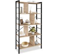 Tectake Standing Shelf Charleston 75.5X30X155Cm - Industrial Wood Light, Oak Sonoma