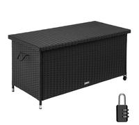 tectake Garden storage box Kiruna - Outdoor furniture cushion storage 121x56x60cm, 270l - outdoor storage box, bench garden storage - brown