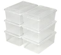 Tectake Storage Boxes - 24-Piece Set With Lids, Ventilation Openings, 33 X 23 X 12 Cm - Transparent