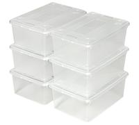tectake Storage Boxes in Clear | Size: 12 Pack TECTAKE Clear 12 Pack