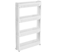 tectake Joe 4 Shelf White Alcove Storage Shelf - Size: 101 x 12 x 54cm - Wilko