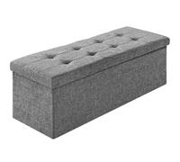Tectake Storage Bench Foldable Made Of Polyester 110x38x38cm - Grey, Grey