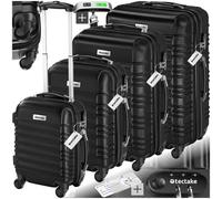 Tectake Suitcase Set Mila - 4 Hard-Shell Suitcases, Including Luggage Scales And Tags - Black