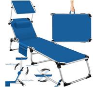 Tectake Sun Lounger Aurelie - Foldable w/ Headrest, 6 Position Backrest