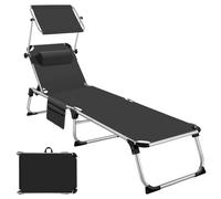 tectake Sun Lounger Aurelie in Black | Size: 1 Seater TECTAKE Black 1 Seater