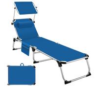 tectake Sun Lounger Aurelie in Blue | Size: 1 Seater TECTAKE Blue 1 Seater