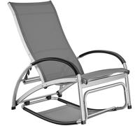 tectake Sun Lounger Avignon - 2 in 1 functions, adjustable backrest in Dark Grey | Size: 1 Seater TECTAKE Dark Grey 1 Seater