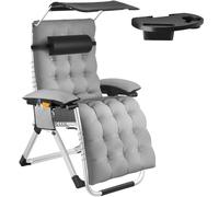 tectake Sun Lounger Cirrus in Light Grey | Size: 1 Seater TECTAKE Light Grey 1 Seater
