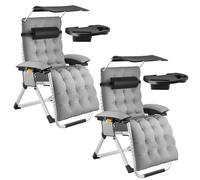 tectake Sun Lounger Cirrus in Light Grey | Size: 2 Seater TECTAKE Light Grey 2 Seater