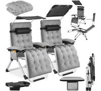 tectake Sun Lounger Cirrus in Light Grey | Size: 2 Seater TECTAKE Light Grey 2 Seater