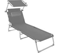 tectake Sun Lounger Cloé in Grey | Size: 1 Seater TECTAKE Grey 1 Seater