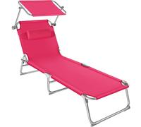 tectake Sun Lounger Cloé in Pink | Size: 1 Seater TECTAKE Pink 1 Seater