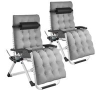 tectake Sun Lounger Cloud in Light Grey | Size: 1 Seater TECTAKE Light Grey 1 Seater