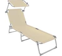 tectake Sun Lounger in Beige | Size: 1 Seater TECTAKE Beige 1 Seater