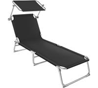 tectake Sun Lounger in Black | Size: 1 Seater TECTAKE Black 1 Seater