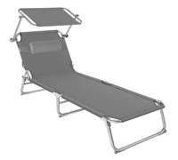 tectake Sun Lounger in Grey | Size: 1 Seater TECTAKE Grey 1 Seater