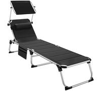 tectake Sun Lounger Lorella in Black | Size: 1 Seater TECTAKE Black 1 Seater