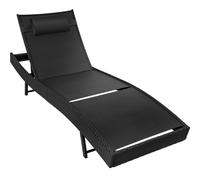 tectake Sun Lounger Moana in Black | Size: 1 Seater TECTAKE Black 1 Seater