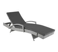 tectake Sun Lounger Océane in Grey | Size: 1 Seater TECTAKE Grey 1 Seater