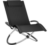 tectake Sun Lounger Paulina in Black | Size: 1 Seater TECTAKE Black 1 Seater