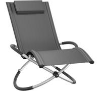 tectake Sun Lounger Paulina in Grey | Size: 1 Seater TECTAKE Grey 1 Seater