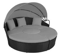 tectake Sun Lounger Santorini in Black | Size: 4 Person TECTAKE Black 4 Person