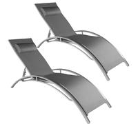 Sun Loungers Sun Lounger Set Of 2 Aluminium Garden Furniture Chairs
