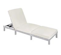 tectake Sun Lounger Sofia in Grey | Size: 1 Seater TECTAKE Grey 1 Seater