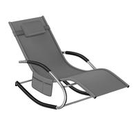 tectake Sun Lounger Taya Ergonomic, Rocking Function in Grey | Size: 1 Seater TECTAKE Grey 1 Seater