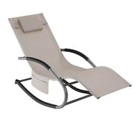 tectake Sun Lounger Taya in Beige | Size: 1 Seater TECTAKE Beige 1 Seater
