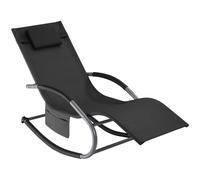 tectake Sun Lounger Taya in Black | Size: 1 Seater TECTAKE Black 1 Seater