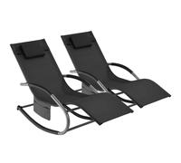 tectake Sun Lounger Taya in Black | Size: 2 Seater TECTAKE Black 2 Seater