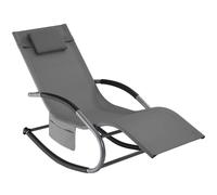 tectake Sun Lounger Taya in Grey | Size: 1 Seater TECTAKE Grey 1 Seater
