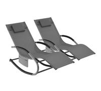 tectake Sun Lounger Taya in Grey | Size: 2 Seater TECTAKE Grey 2 Seater