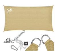 Tectake Sun Sail Sonny, Uv Protected, Water-Resistant And Anti-Tear - 2 X 4 M - Sand