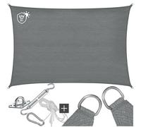 Tectake Sun Sail Sonny, Uv Protected, Water-Resistant And Anti-Tear - 3 X 4 M - Grey