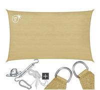 Tectake Sun Sail Sonny, Uv Protected, Water-Resistant And Anti-Tear - 3 X 5 M - Sand