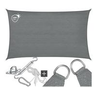 Tectake Sun Sail Sonny, Uv Protected, Water-Resistant And Anti-Tear - 5 X 7 M - Grey