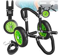 tectake® Folding Trolley for Surfboard & Paddle Board with Sturdy Aluminium Frame, Surfboard & SUP Transport Cart with Treaded Tyres, Foam Padding & 2 Fastening Straps - Trolley on Wheels For 1 Board