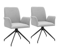 tectake Swivel Chair Daya Set Of 2 - Light Grey | Size: 2 Pack TECTAKE Light Grey 2 Pack