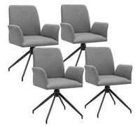 Tectake Set Of 4 Swivel Chair Daya - Upholstered, Robust Fabric, 55.5 X 58 X 87 Cm - Anthracite