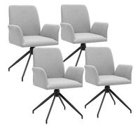 tectake Swivel Chair Daya Set Of 4 - Light Grey | Size: 4 Pack TECTAKE Light Grey 4 Pack