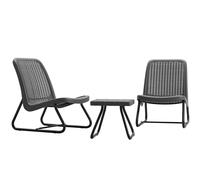 Tectake Table And Chairs Modica - Seating Group In Rattan Look, Grey