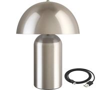 Tectake Table Lamp Kade - Retro Design, 3 Brightness Levels, Battery-Powered, 1 - Nickel Matt